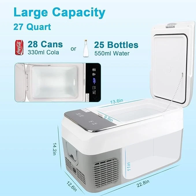 AUTOOMMO 27 Quarts Car Refrigerator (-4℉~50℉), Portable Car Freezer Fridge - Image 3 of 4