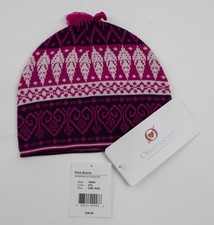 Obermeyer Womens Elise Beanie Hat One Size Fair Isle Knit Winter Purple Pink NWT