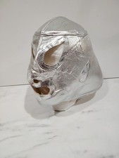 Silver Space Man Lucha Libre Mask Padded Lace Back Professional Grade