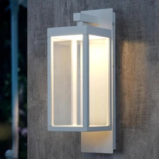 Dusk to Dawn Outdoor Wall Light White LED Exterior Light Fixture for House,15In