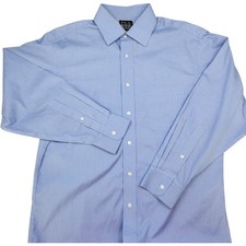 Jos A Bank Dress Shirt Sz 16 32 Blue Check Travelers Collection Tailored Fit