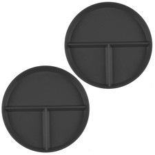 Portion Control Plate 2 Pack 9 Inch Unbreakable Divided 3 Compartment Black