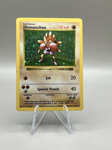 1999 Pokemon Hitmonchan 7/102 Shadowless Holo Rare Base Set MP+ - Picture 1 of 10