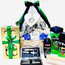 Made To Order Fathers Day Gift Hamper With Bath Set Treats Filled Basket For Him