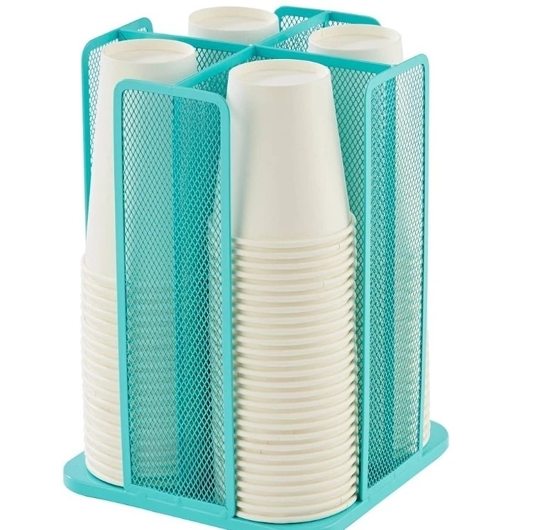 Organizador de almacenamiento de taza y tapa de papel organizador de almacenamiento de taza de café giratorio 360 Di Foto 2 de 3