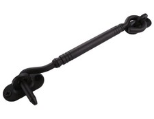 Heavy Duty Solid Barn Door Lock - 6" Sliding Door Hook and Eye Latch, Black