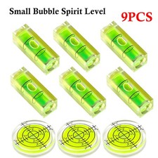 9Pcs Small Bubble Spirit Level, Mini Square Bubble Levels, Circular Sp