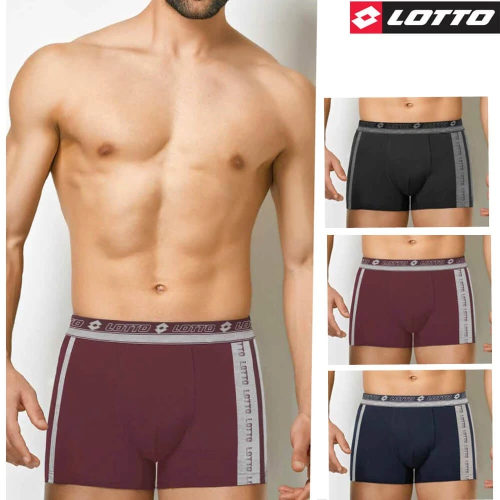 6 Boxer uomo Lotto Moda in cotone elasticizzato con elastico esterno loggato