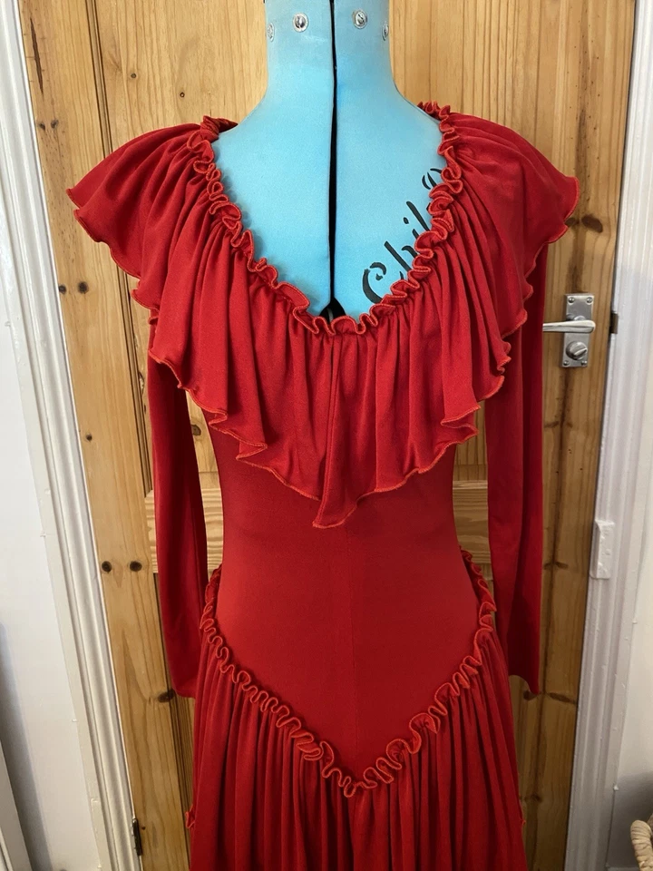 Very Rare: John Marks By Anne Tyrrell Vintage Red Dress - Image 3 of 4