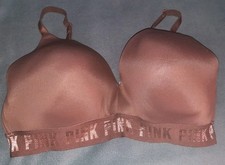 Victoria's Secret Pink Wear Everywhere T-Shirt Lightly Lined Brown Bra 36DD