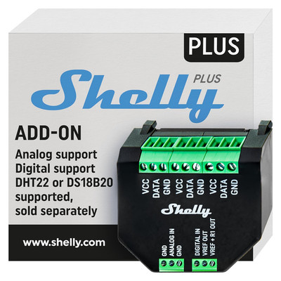 Shelly plus Add-On - Add-On Für Shelly plus & Gen3 Geräte, Schnittstelle Für Tem