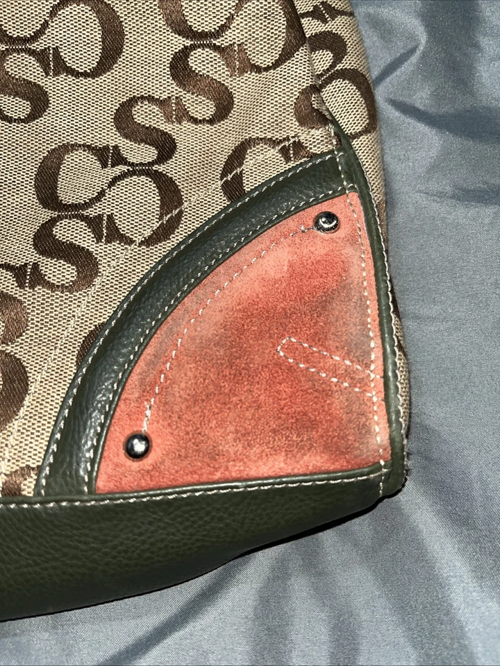 Sophia Caperelli Signature Logo Lona 3 Secciones Cartera Bolso de Hombro Gamuza Foto 4 de 4