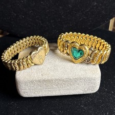 Vintage WWII Pitman Keeler American Queen Sweetheart Expansion Bracelet Lot Of 2
