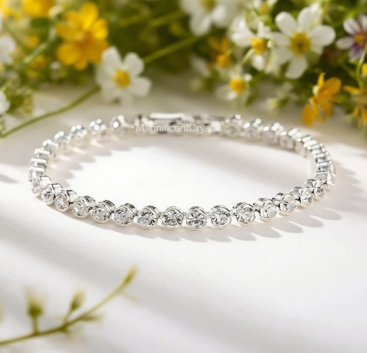 Swarovski Elements Inspired Crystal Bracelet Fashion Jewelry Women Energy Gifts - Image 3 of 4