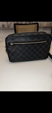 Louis Vuitton Pochette Kasai N41664 Damier Graphite Canvas Clutch Bag Black Gray