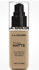 L.A. Colors Truly Matte Foundation Medium Beige 1.35 Fl Oz Long Wearing Formula