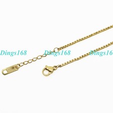 Men  Women's 18K Yellow Gold Filled 1.5mm wide Italian Box Chain Necklace F048Y