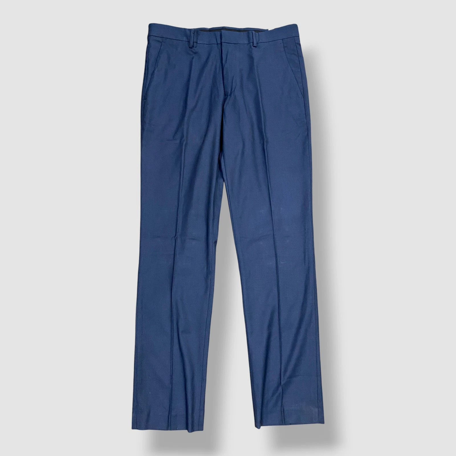 Perry Ellis Men's Blue Slim-Fit Stretch Dress Pants Size 36W 32L