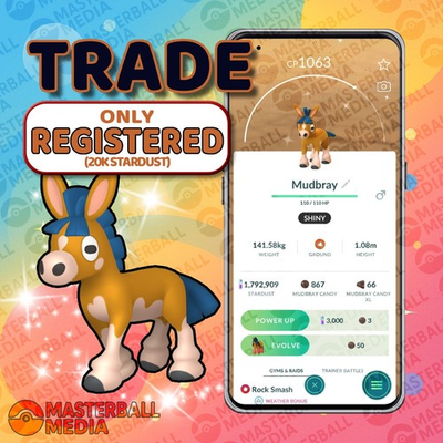 #ad SHINY MUDBRAY Pokémon GO Registered Trade Only $3.89