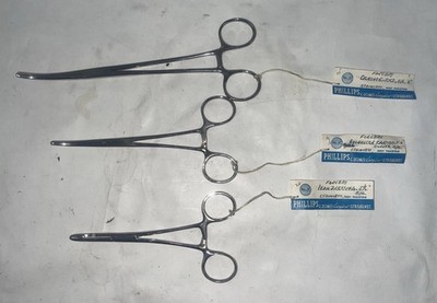 Vntg Lot Of 3 Philip And Jones Surgical Instruments Stainless Steel.