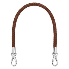 55cm 21.7" Braided Purse Strap Leather Brown Silver White Buckle 