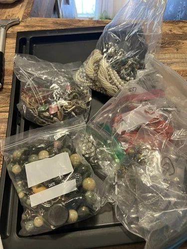 7 Pounds Mystery Jewelry Necklace Lot Vintage Costume Modern Wearable Craft Junk