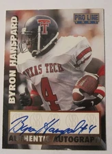 1997 Pro LIne Byron Hanspard Autograph Texas Tech Falcons Rookie