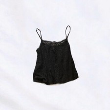 Victoria  s Secret Black Floral Lace Flowy Sheer Cami Lingerie Top Size Small