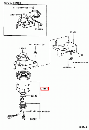 Genuine LandCruiser 80 Series Prado 90 120 Series 1HD 1HZ 1KZ 3L 1KD Fuel Filter - Picture 20 of 20