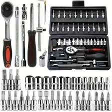46-Piece Hand Tool Automotive Mechanic  Sockets Wrenches Ratchet Tool Set w/Case