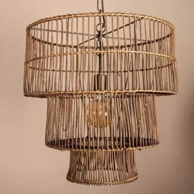 PTMD Hängeleuchte Linth Schilf 50 cm  Deckenleuchte Hängelampe Schilfrohr Rattan