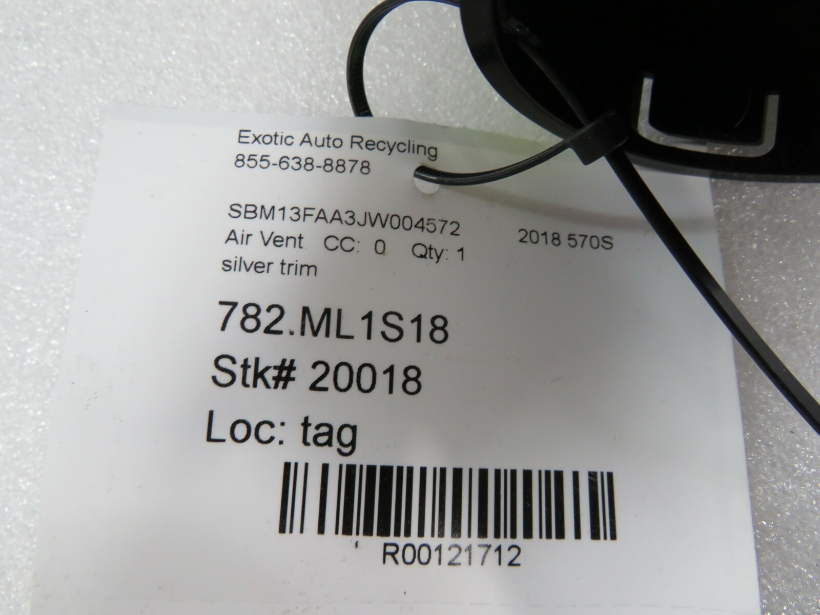 McLaren 570S, Silver Trim Air Vent, Used