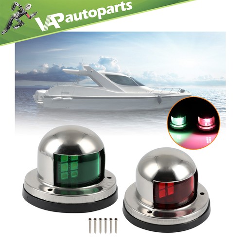 For 2x Bow Navigation Lights Marine Boat Yacht Pontoon 12V Stainless Steel LED