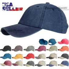 Baseball Cap Pigment Dyed Washed Cotton Adjustable Dad Hat Polo Style Blank Mens