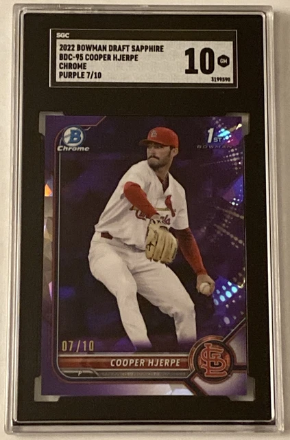 2022 Bowman Draft Sapphire Cooper Hjerpe Chrome Purple /10 SGC 10 GM