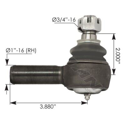 Tie Rod End Part# TE2012, C1TZ3A130B, A3144V386, 1818854, RW23957, 462.ES304R