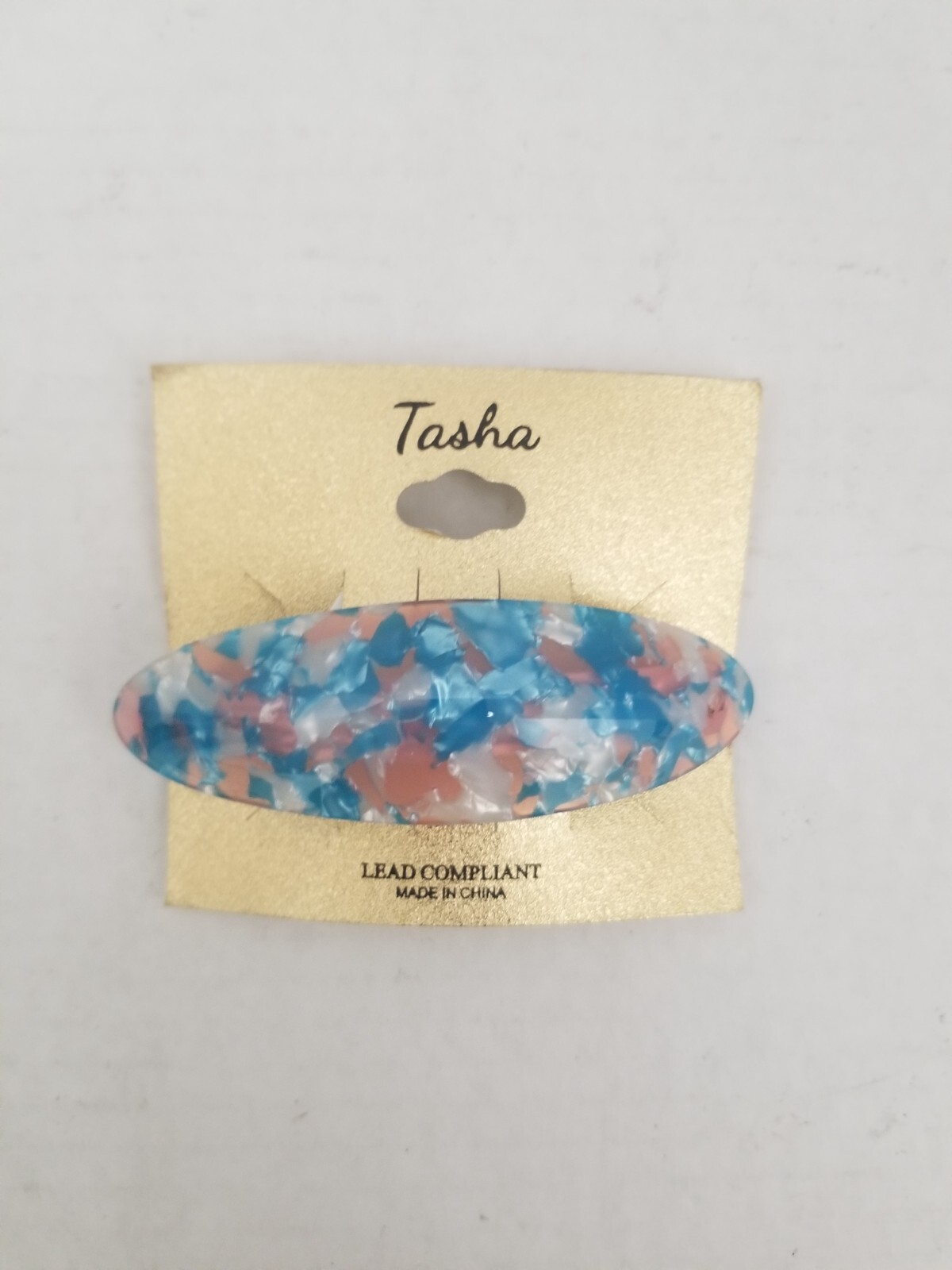 ТАША Красивая сине-розовая заколка для волос Высокого качества длиной 4 см (легко отстегивается) НОВАЯ