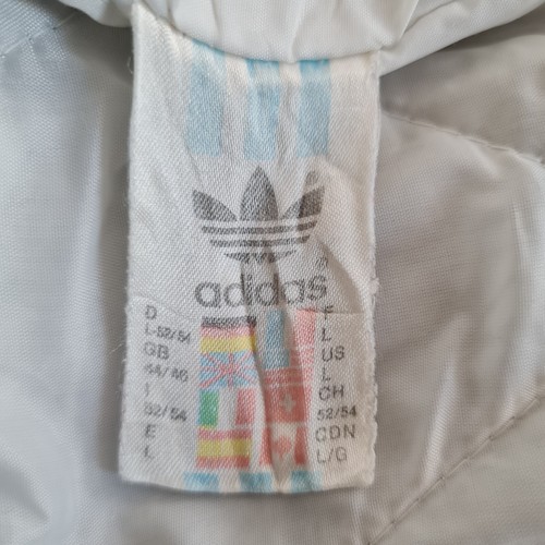 Vintage 90s ADIDAS Jacket Mens Large Blue Quilte Lined Hooded Trefoil Streetwear - Picture 23 of 23
