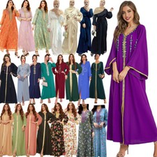 Moroccan Abaya Caftan Muslim Women Evening Party Gown Maxi Dress Islamic Kaftan