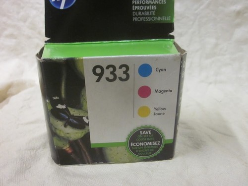 Genuine HP 933 3-Pack Ink Cartridges Cyan Magenta Yellow Expired Oct 2017 - Afbeelding 2 van 4