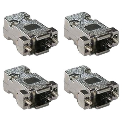 4x DB9 D-SUB RS232 9 Pin Connector Hood Cover Shell Screw Type Metalized Plastic