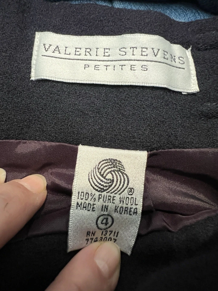 Pantalón Valerie Steven’s 100% Lana Azul Marino Cremallera Trasera. Talla 4 Foto 4 de 4