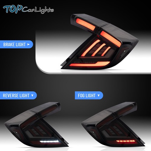 VLAND LED Headlights + Tail Lights For 2016-21 Honda Civic Hatchback W/Animation - Picture 19 of 24