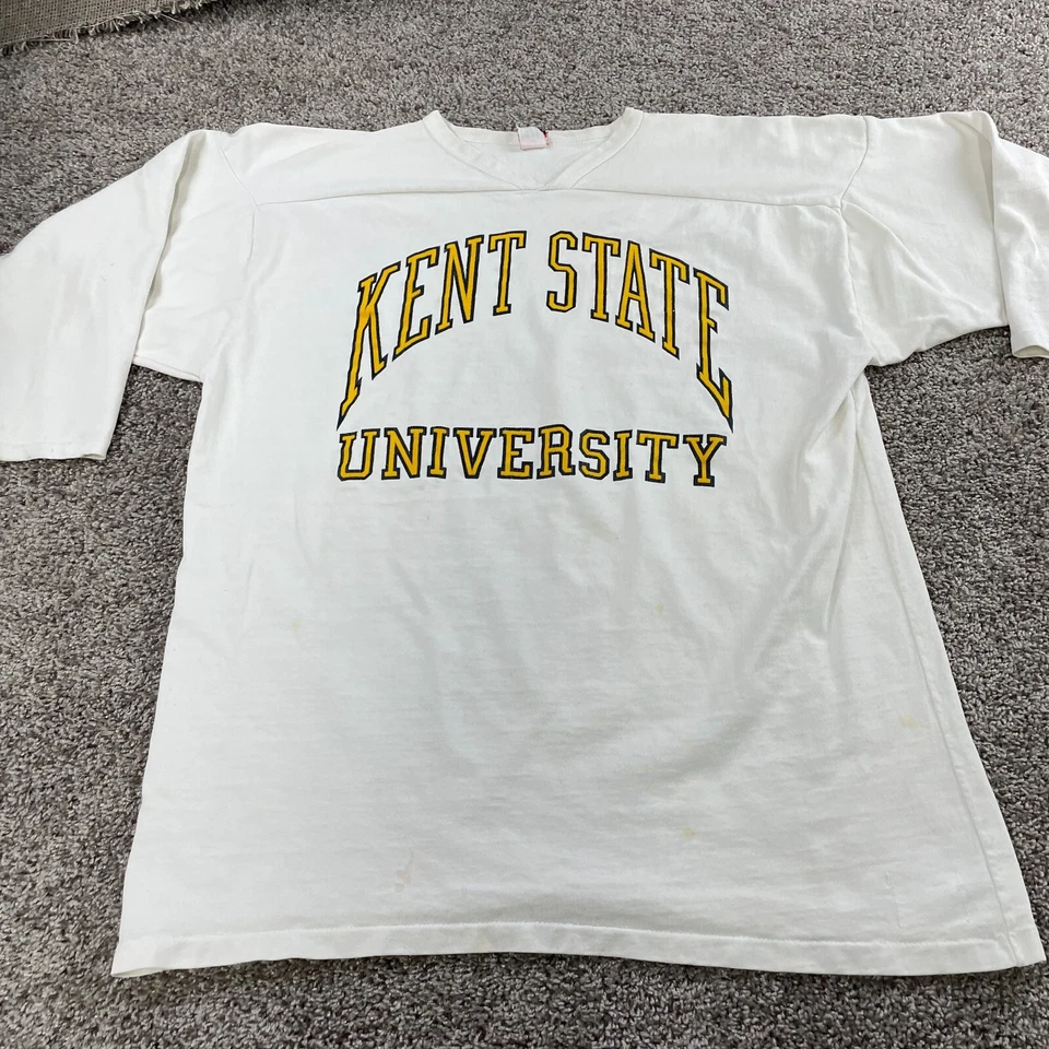 Vintage Kent State Shirt Mens Large White H Wolf & Sons Casual Men * - Image 2 of 4