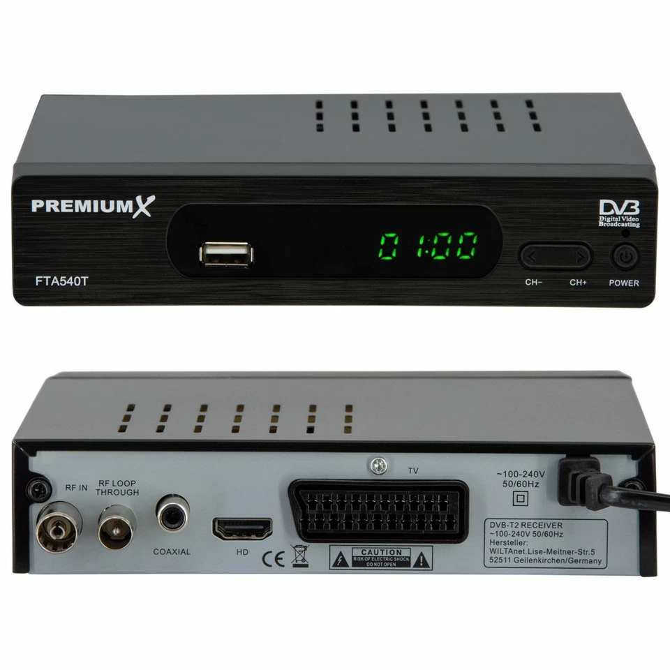 Full HD DVB-T2 Digital Receiver TV Terrestrisch H.265 HEVC DVB-T USB SCART HDMI - Bild 3 von 4