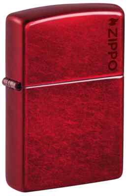 Zippo 21063ZL, Candy Apple Red Finish Lighter With Logo, Full Size