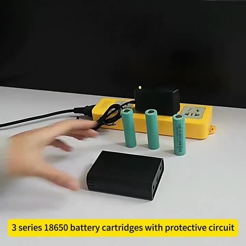 12V Rechargeable 3PCS 18650 Battery Box DIY Removable For Cellphone WiFi Router - Video 1 van 1