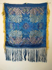 Vintage WWll fantastic Taj Mahal Silk Shawl Scarf piano fringes item 319
