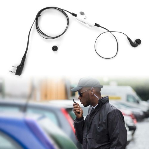 2 Pin Earphone PTT Mic 2 Way Walkie Talkie Earphones for Kenwood Baofeng - Zdjęcie 5 z 16