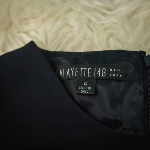 Vestido Lafayette 148 New York Talla 4 Azul Elástico Lana Sin Mangas Vaina Carrera - Imagen 5 de 8